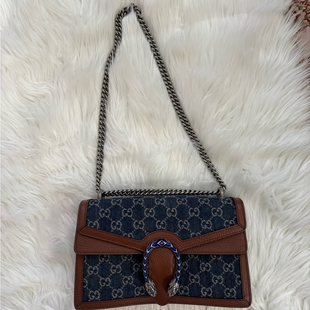 Gucci denim and leather handbag - Picture 5 of 9